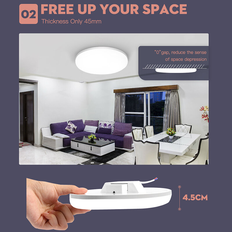 Luces de techo LED modernas para sala de estar, dormitorio, cocina, 15/20/30/50W, accesorio de iluminación para el hogar
