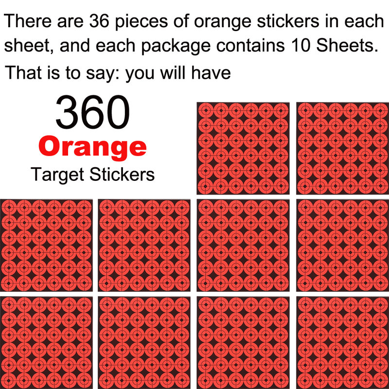 1​" Shooting Target Stickers in 360 Pcs/Pack suitalble for target shooting for any firearm airgun pellet gun Steel & Plastic BBs