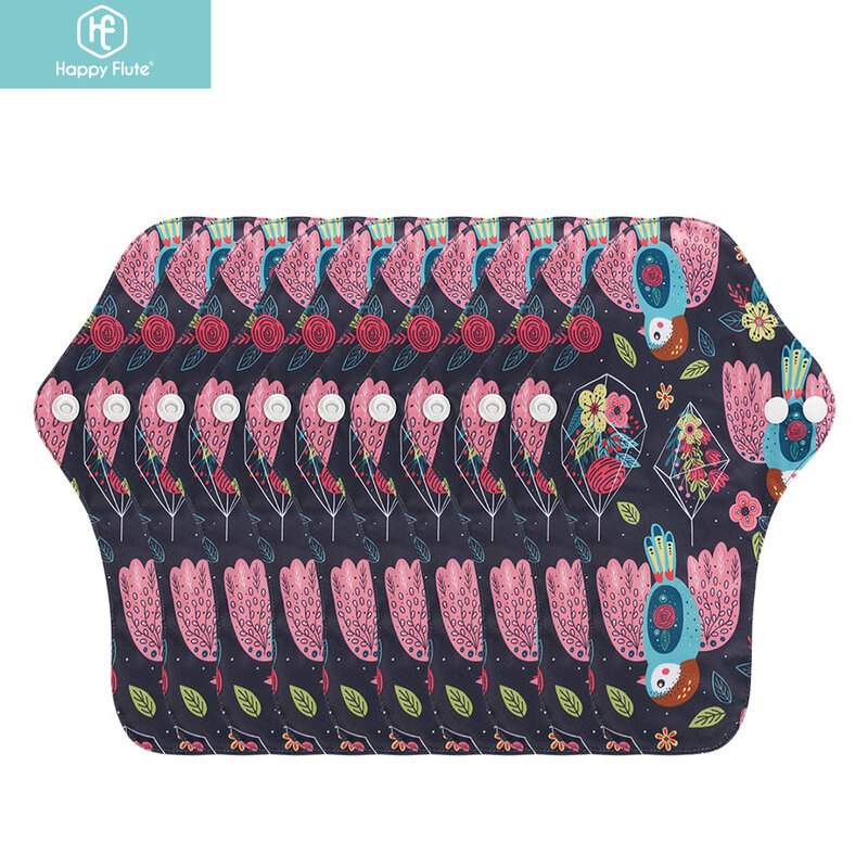Happyflute-compresas sanitarias de súper absorción para mujer, almohadillas de tela menstruales lavables y transpirables