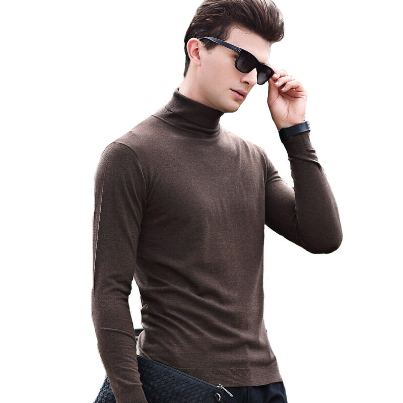 MRMT 2024 Brand Autumn and Winter New Men's Sweater Self-cultivation High-collar Knitted for Male Young Long-sleeved Sweater