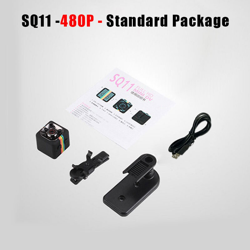 Мини-камера SQ11 480P/1080P, компактная DV DVR, компактная, HD, нательная камера, поддержка скрытой TF-карты
