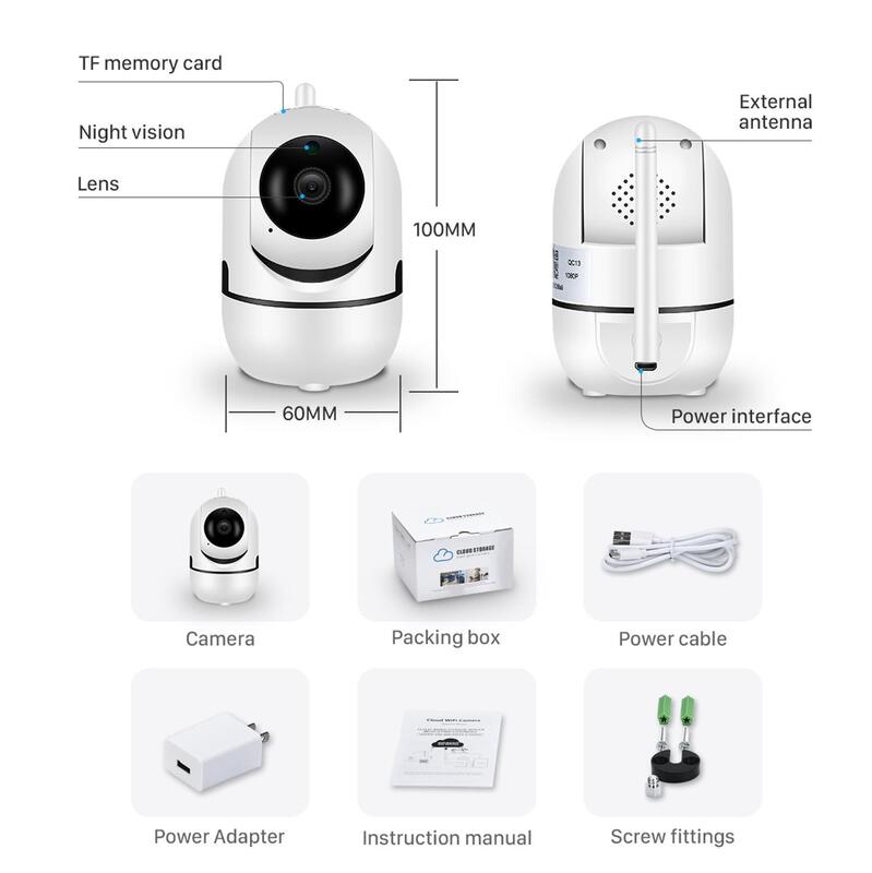 LSmart-cámara IP inalámbrica con seguimiento automático, dispositivo de vigilancia de seguridad para el hogar, con WiFi, 1080P, YCC365 Plus