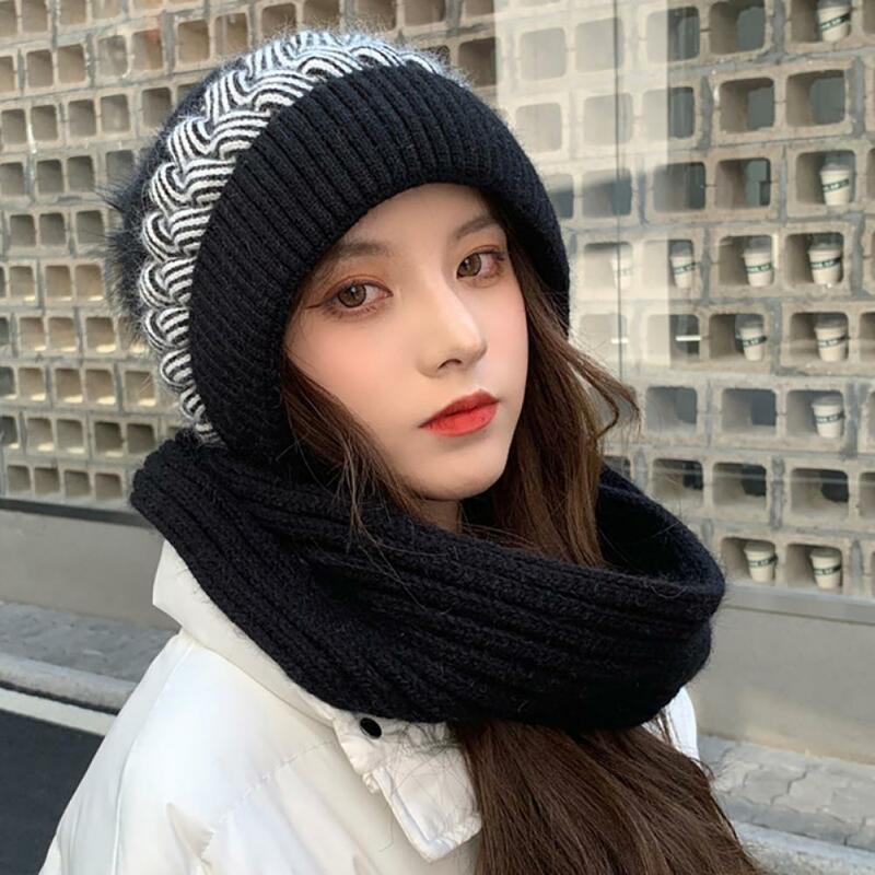 Dropshipping!! Frauen Hut Twist Muster Brimless Herbst Winter Koreanische Stil Stricken Kappe Schal für Reiten