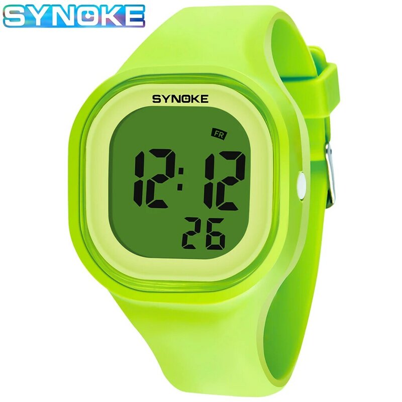 Synoke crianças relógio digital meninas menino relógios estudantes relógio de silicone colorido led digital esporte relógios pulso