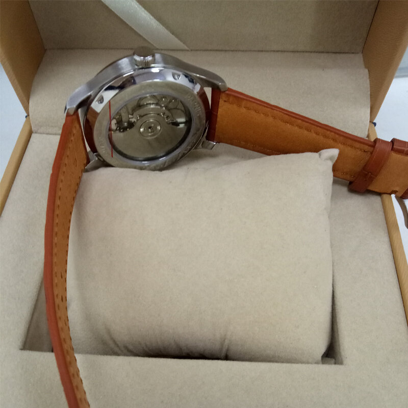 男性用スケルトン自動機械式時計,シルバーケース,トゥールビヨン,ギフト,43mm