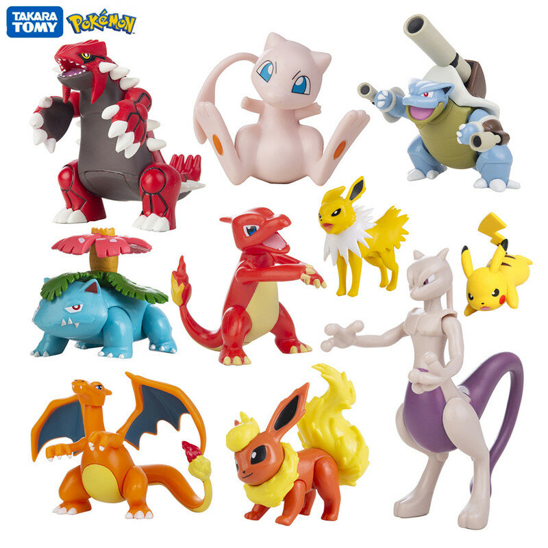 Figuras de acción de Pokémon, modelos de Pikachu, Mewtwo, Charmander, Blastoise, Gurado, mascotas, 4-13Cm