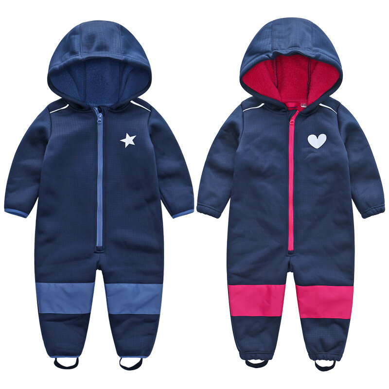 Children's ski suits soft shell children's jumpsuits boys and girls jumpsuits warm waterproof windproof thin section