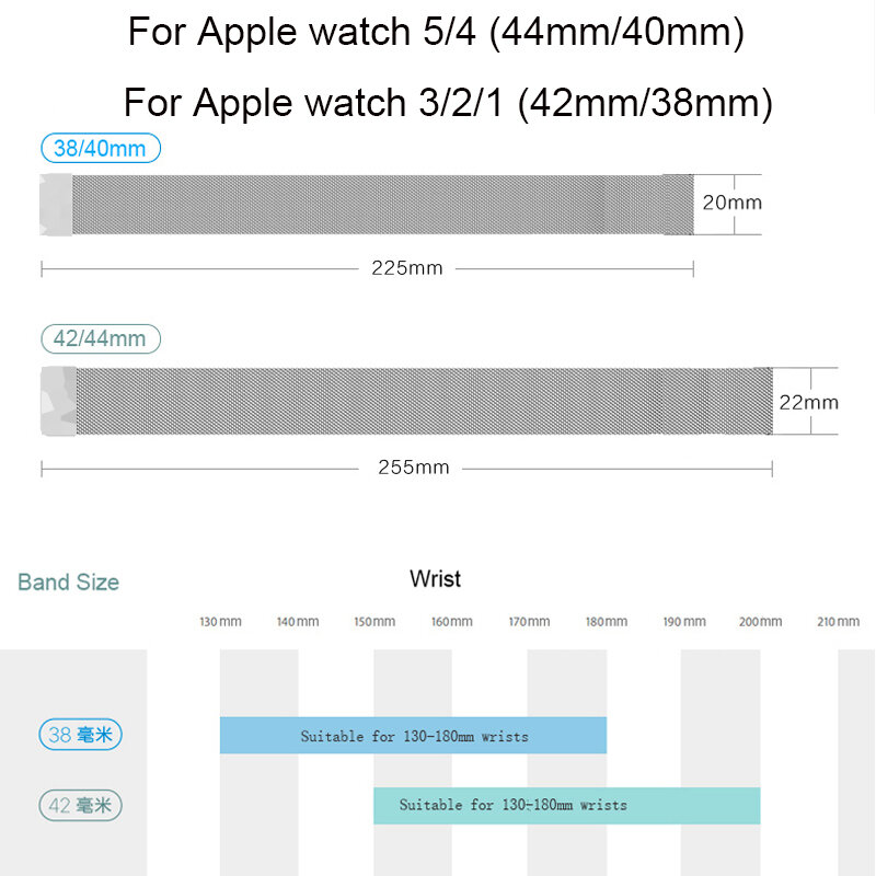 Cinghia Braccialetto Anello Milanese per Apple Cinturino 4 5 44/40 millimetri In Acciaio Inox band per iwatch serie 3 2 1 42/38 millimetri della fascia di Accessori