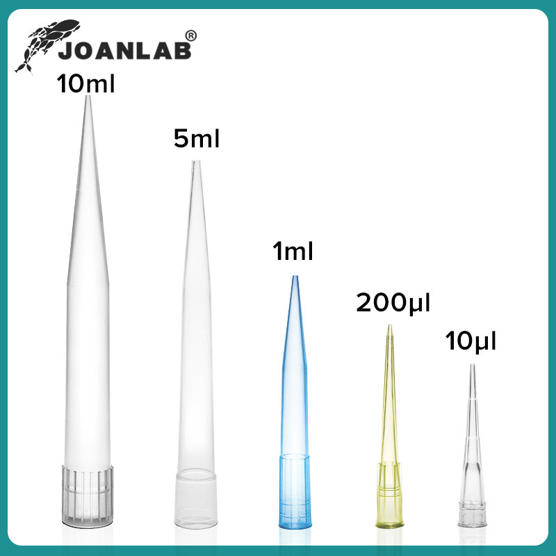 JOANLAB-실험실 피펫 팁, 10ul 200ul, 1ml, 5ml, 10ml, 일회용 마이크로 피펫, 플라스틱 피펫 팁, 실험실 장비 용품