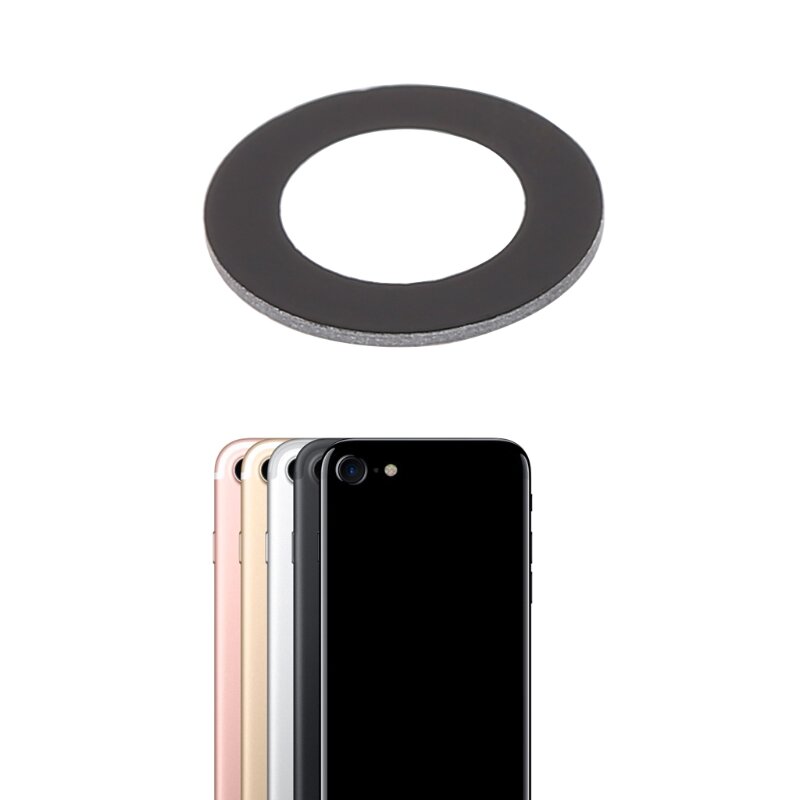 Cubierta de cristal para lente de cámara trasera de teléfono con pegatina adhesiva para iPhone 7, 4,7 pulgadas, envío directo