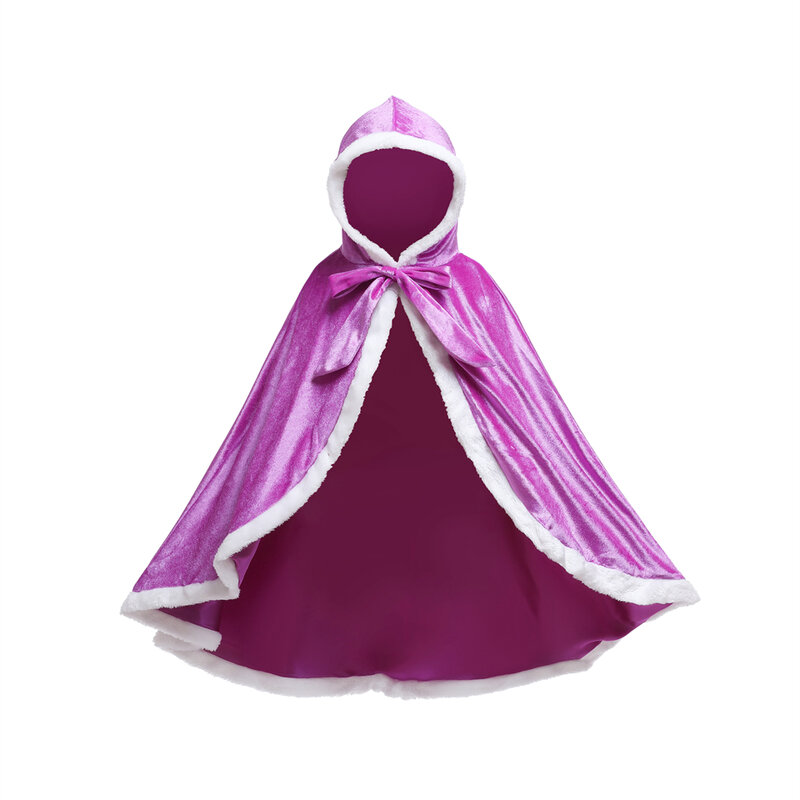 Crianças neve rainha anna & elsa meninas veludo manto com capuz natal fada cinderela rapunzel aurora belle princesa vestir-se capa