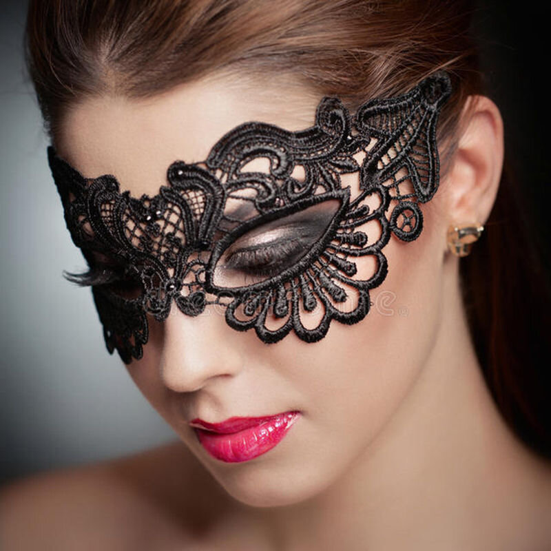 Modna maska Sexy czarne koronkowe Hollow gogle do maskowania klub nocny królowa kobieta seks bielizna wycinanka oczu maski do maskarady