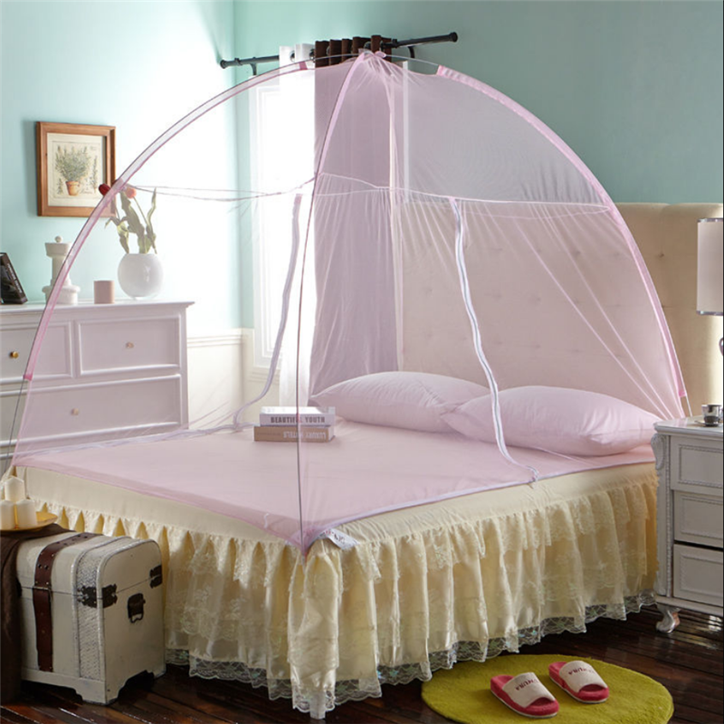 Nowe składane jurty łóżko sieci 1.5/1.8m łóżko domowe moskitiery akademiki Student przenośny namiot sypialnia moskitiery 4 kolory