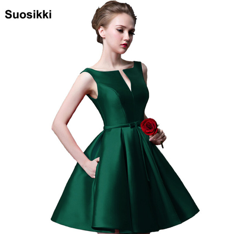 Новинка 2022, модное коктейльное платье Suosikki цвета фуксии с коротким дизайном, цвета шампань, на шнуровке, для свадебвечерние ринки