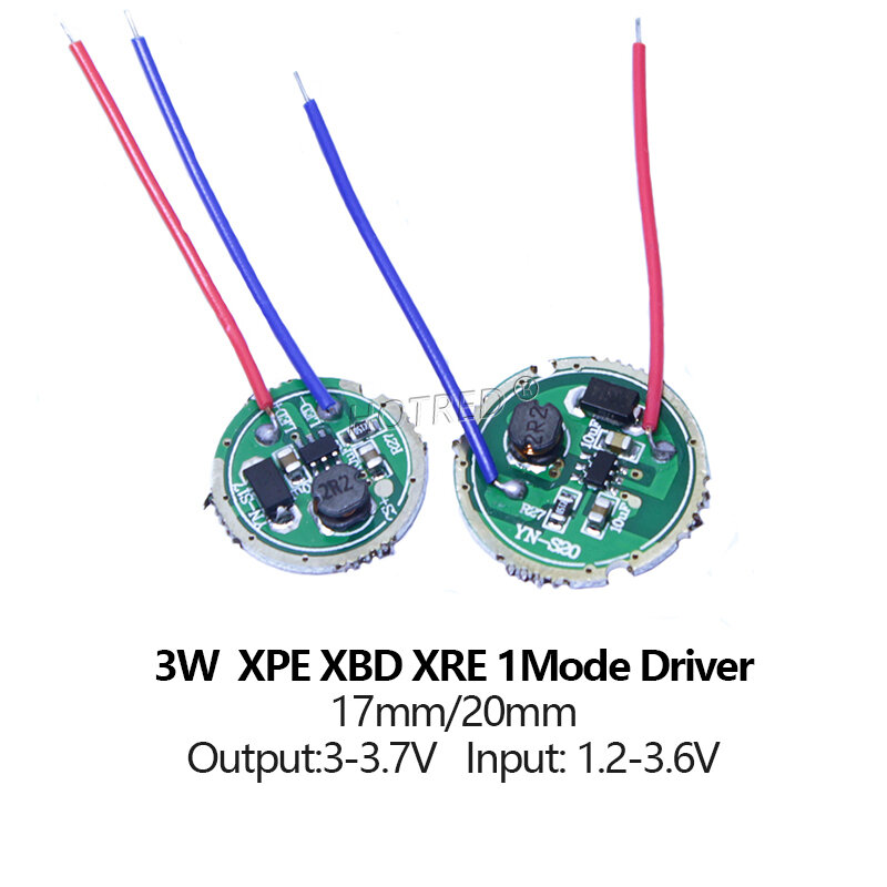 3W 5W 10W XPE 3535 XPG2 XML2 5050 T6 Đèn Pin LED Driver 1.2V 3.6V 4.2V 12V 24V 30V 1 Chế Độ 5 Chế Độ 17Mm 20Mm 22Mm Cung Cấp Điện