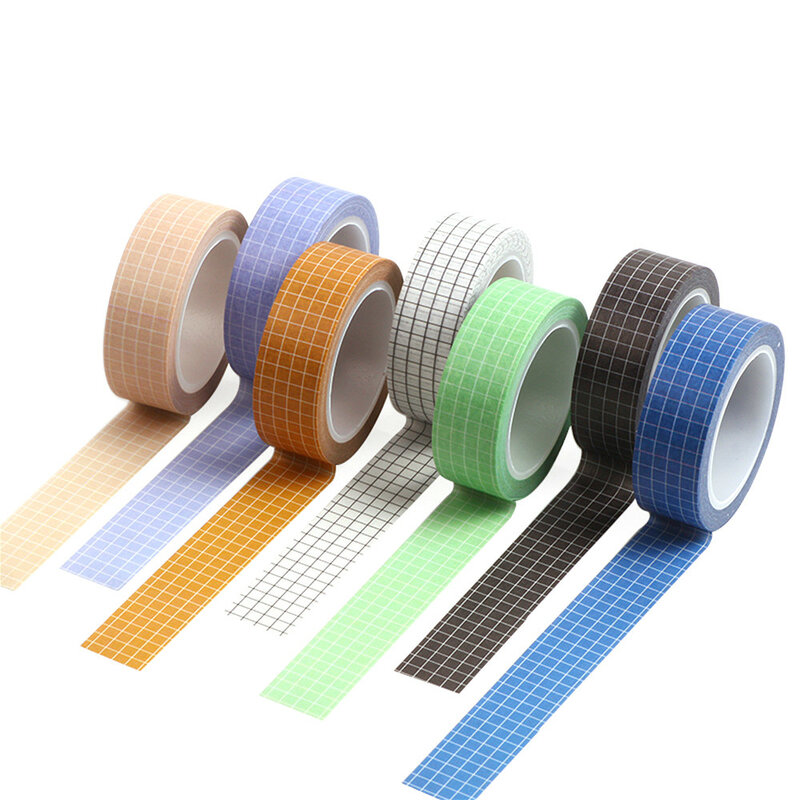 1 stücke Einfache Schwarz Weiß Grid Washi Tape Japanischen Papier DIY Planer 10M Masking Tape Klebebänder Dekorative Schreibwaren band