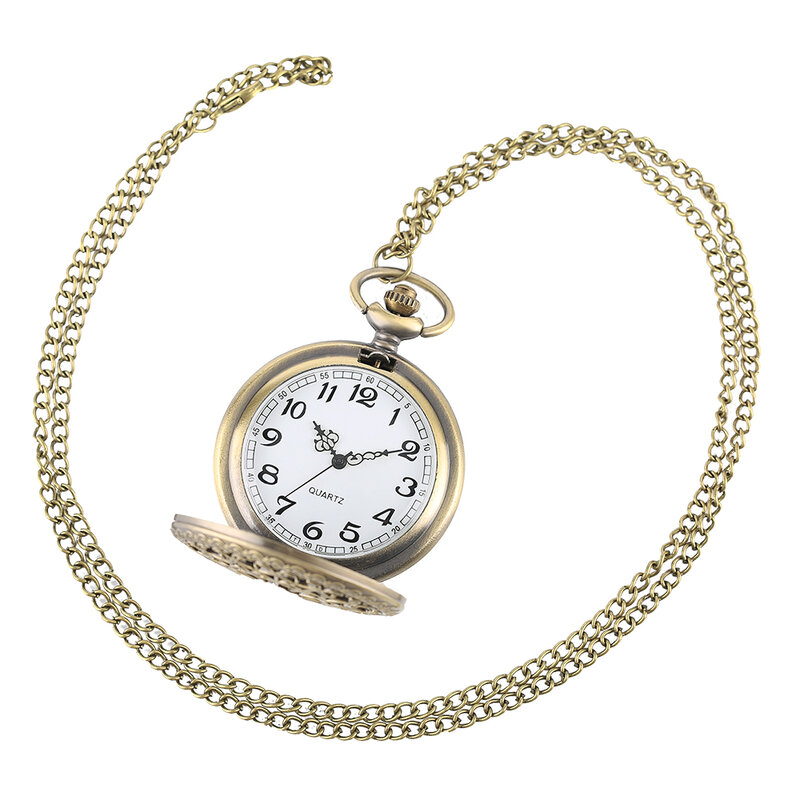Brązowy antyczny Vintage zegarek kieszonkowy kwarcowy Steampunk pająk Web Hollow mężczyźni naszyjnik damski z wisiorkiem łańcuszek prezenty Relogio De Bolso