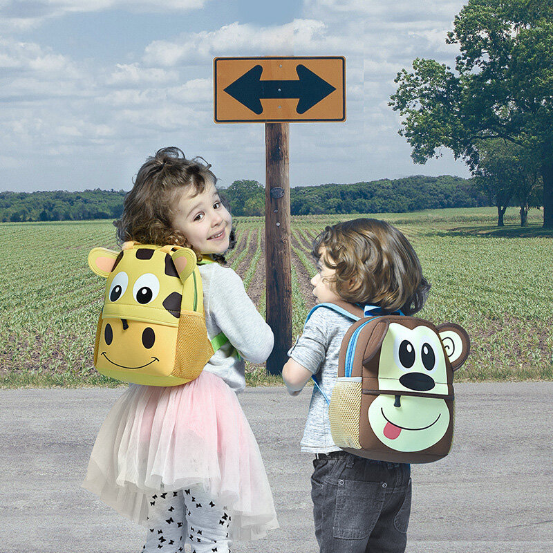 Популярные детские рюкзаки 2023, неопреновые школьные ранцы с 3d-изображением жирафа для девочек и мальчиков, детские школьные сумки для малышей и детей, мультяшный чехол для детского сада