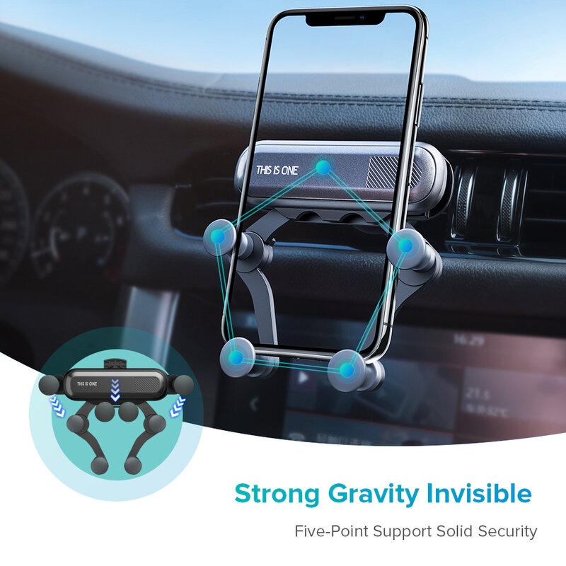 Гравитационный Автомобильный держатель для телефона, без магнитного отверстия, автомобильный держатель для сотового телефона, автомобиль...