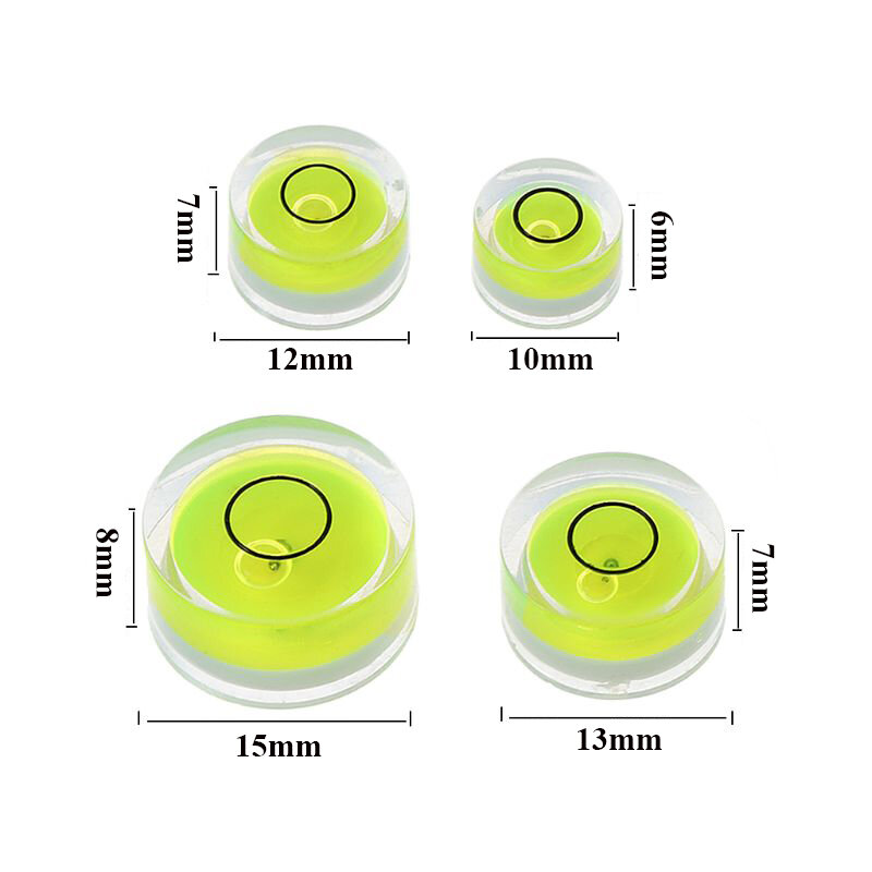 5pcs Conjunto de mini nível de bolha circular de precisão Inclinômetro de bolha Green Bullseye nivel bolha Kit de Medição Ferramentas de medição de câmeras Bolha de espírito de precisão horizontal Green Round Bullseye