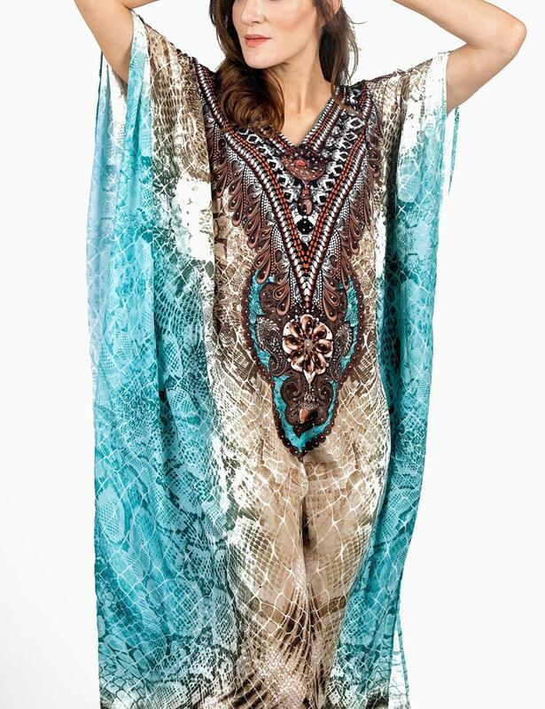 Bsubseach – robe de plage imprimé ethnique, Kaftan, manches chauve-souris, grande taille, Cover-up pour les costumes de bain