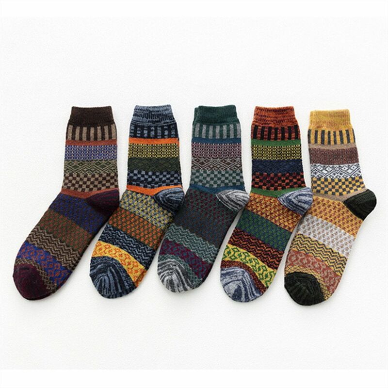 5 пар/комплект, зимние носки-носки из мягкой шерсти