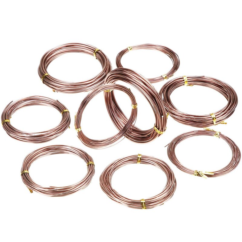 9 рулонов бонсай провода анодированный алюминиевый бонсай тренировочный провод с 3 размерами (1,0 мм, 1,5 мм, 2,0 мм), всего 147 футов (коричневый)