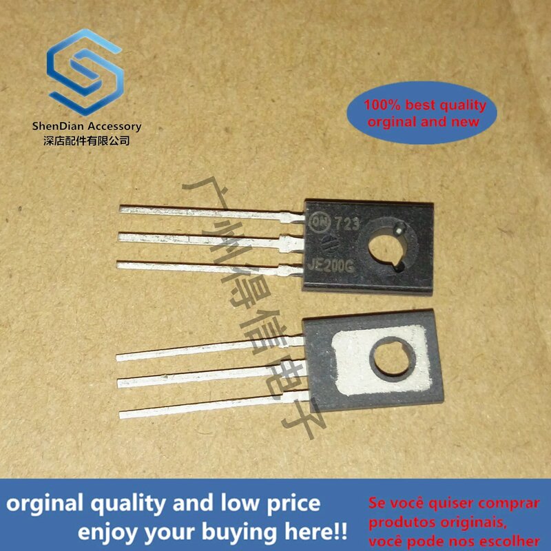 Novo transistor de plástico de silicone complementar mje200g je200 to-100%, fotografia real, original, 126 peças