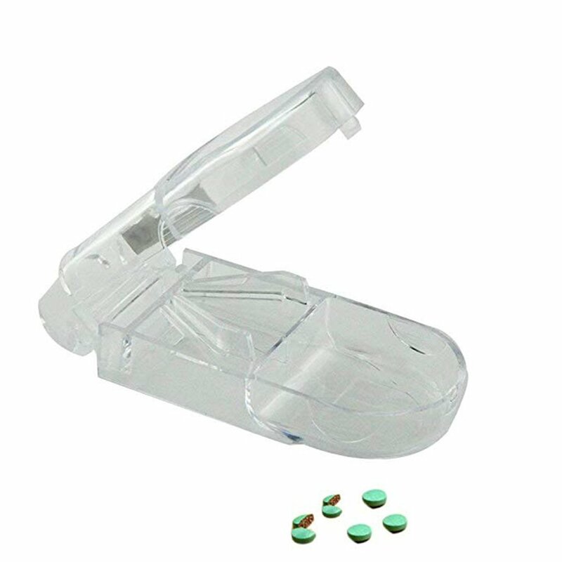 Pill กล่องแบบพกพาสะดวกกล่องยาแท็บเล็ตเครื่องตัด Splitter ยาผู้ถือ Pill กล่อง