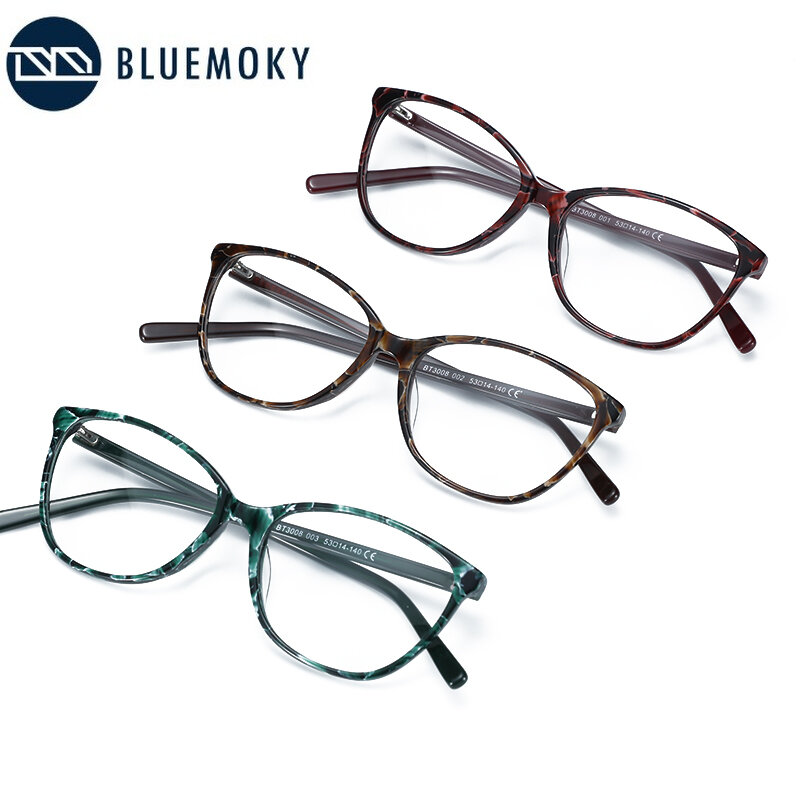 BLUEMOKY-gafas graduadas para mujer, gafas ópticas para ojos de gato, bifocales multifocales, miopía, hipermetropía, personalizadas