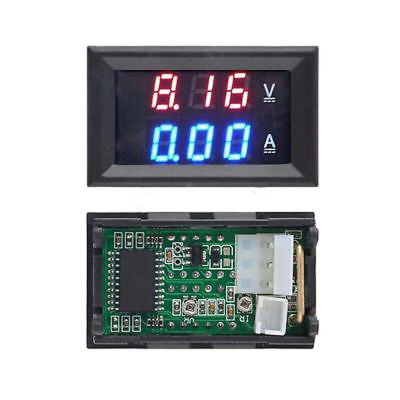 0,36/0,56 pulgadas Mini voltímetro Digital amperímetro Panel Amp voltímetro voltaje medidor de corriente probador Detector doble pantalla LED Auto Coche