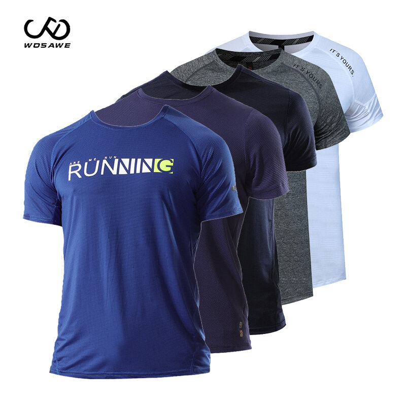 Camiseta deportiva de verano 2020, camiseta de gimnasio para hombres, camiseta transpirable de manga corta para correr, camiseta de entrenamiento para hombres, camiseta de ocio para Fitness