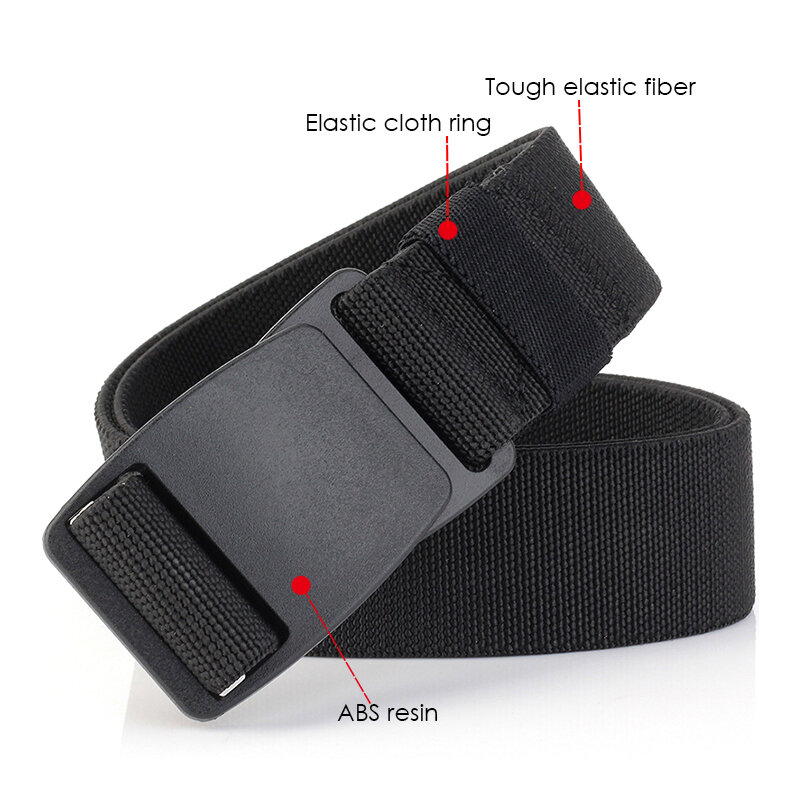 Cintura elasticizzata senza metallo cintura da lavoro per aeroporto con fibbia a sgancio rapido in Nylon duro di alta qualità cintura elastica Unisex in Nylon resistente