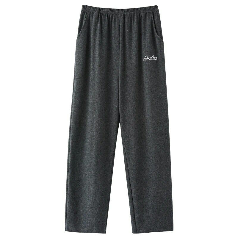 Pantalones de dormir para hombre, ropa de dormir informal, de algodón puro, de cintura media, con cintura elástica, talla grande L-5XL