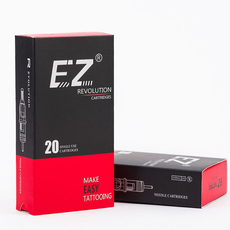 Картридж игл для татуажа EZ Revolution, изогнутые (круглые) иглы, Magnum #08, 0,25 мм, бугштифт для тату-машинок и ручек, 20 шт./кор.
