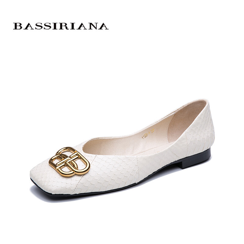 Printemps/été 2020 nouvelles chaussures pour femmes plat fond souple en cuir style Balenciaga peau de serpent couleur unique chaussures