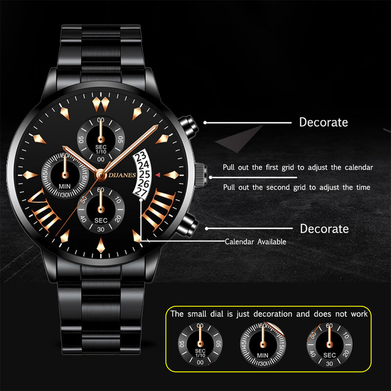 zegarek męski Modne zegarki dla mężczyzn Business Casual zegarek kwarcowy ze stali nierdzewnej 2022 męska luksusowa data zegar z kalendarzem relogio masculino