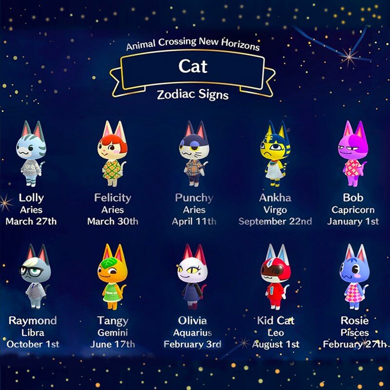 Ensemble chat animaux croisement Amiibo carte nouveaux Horizons Nfc carte Ns jeux Amibo cartes série pour interrupteur Ns 1 2 3 4 Lolly Raymond Ankha