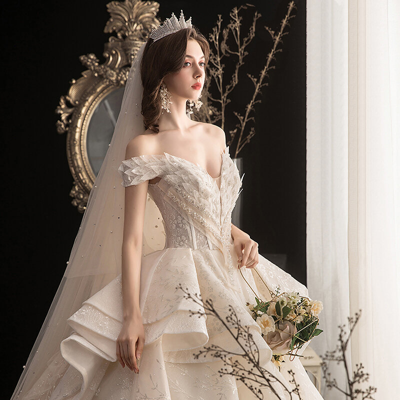 Свадебное платье с аппликацией, элегантное милое платье для беременных, свадебные платья для невесты, модное свадебное платье принцессы