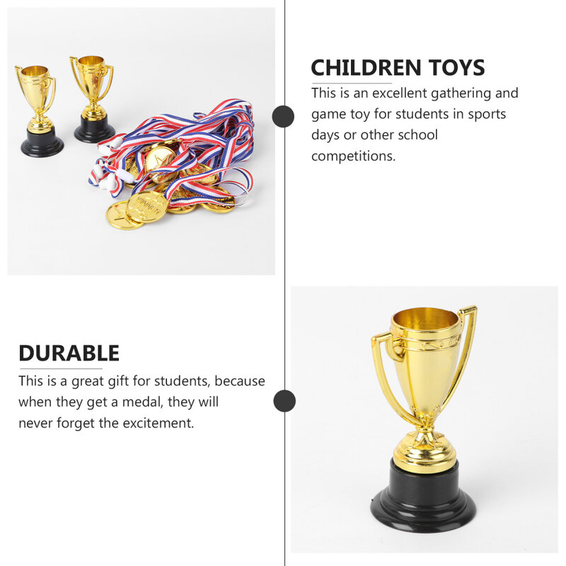 Troféus troféu prêmio medalhas copo festa ouro vencedor mundo crianças lugar primeiro favores competição mini brinquedos s crianças atlético