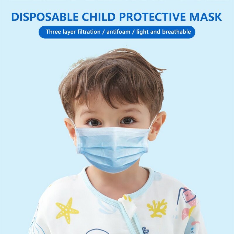 50/100PCS Usa E Getta Maschera di Protezione 3 Strati Antipolvere Sciarpa di Protezione Maschere di Copertura Prevenire Anti-inquinamento Bambini viso maschere