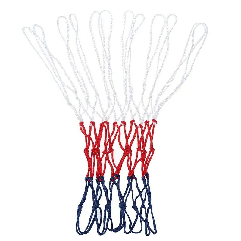 Standardowa siatka do koszykówki trwała nylonowa gruba nić trzy kolory uniwersalna siatka do koszykówki wymiana siatki