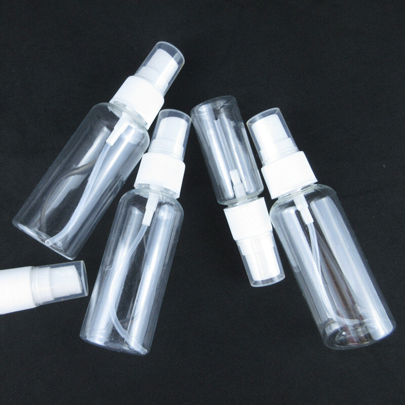 5 pces 10 pces 10ml 20ml 50ml 100ml garrafas de pulverizador de garrafa de perfume de viagem portátil amostra recipientes vazios atomizador garrafa álcool 20