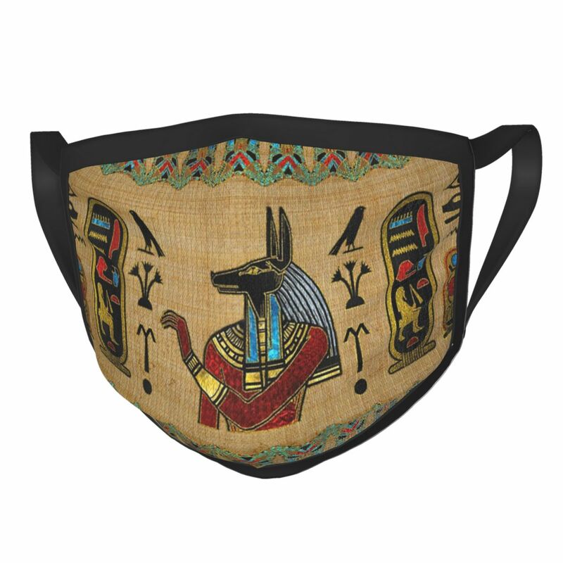 Egyptische Anubis Herbruikbare Mond Gezichtsmasker Oude Egypte Mythe Anti Haze Stofdicht Masker Bescherming Masker Respirator Mond Moffel