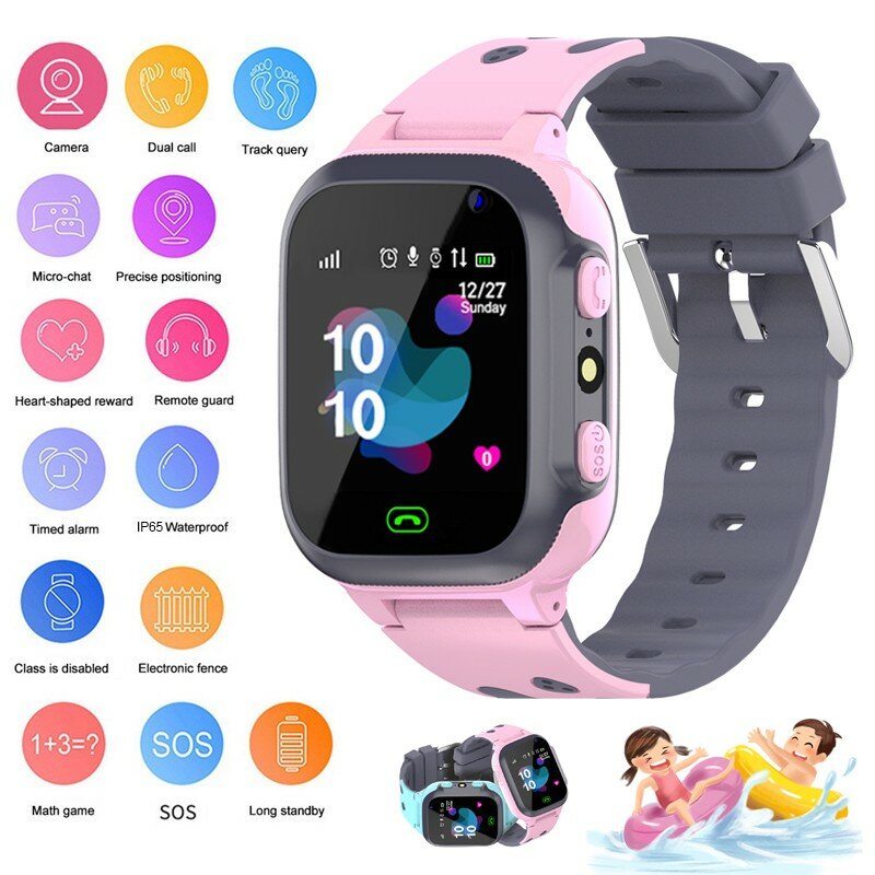 เด็กสมาร์ทนาฬิกา SOS Smartwatch สำหรับเด็กที่มีซิมการ์ด Photo กันน้ำ IP67ของขวัญเด็กสำหรับ IOS android