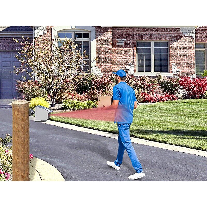 Solar Driveway Alarm System-1/4 Mile Long Transmission Range-Solar Powered No Need Replace Batteries-Outdoor Weatherproof Motion