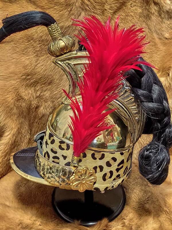 ภาษาฝรั่งเศสคำ1st Empire ม้า Helmet Of Empress Dragoons Minerva-สไตล์สูง-Crowned ขนสัตว์หมวกนิรภัย