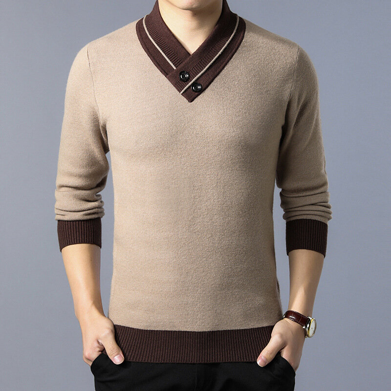 Новинка 2024, брендовый зимний мужской свитер MRMT, вязаная рубашка, утепленный мужской свитер с лацканами, вязаная рубашка