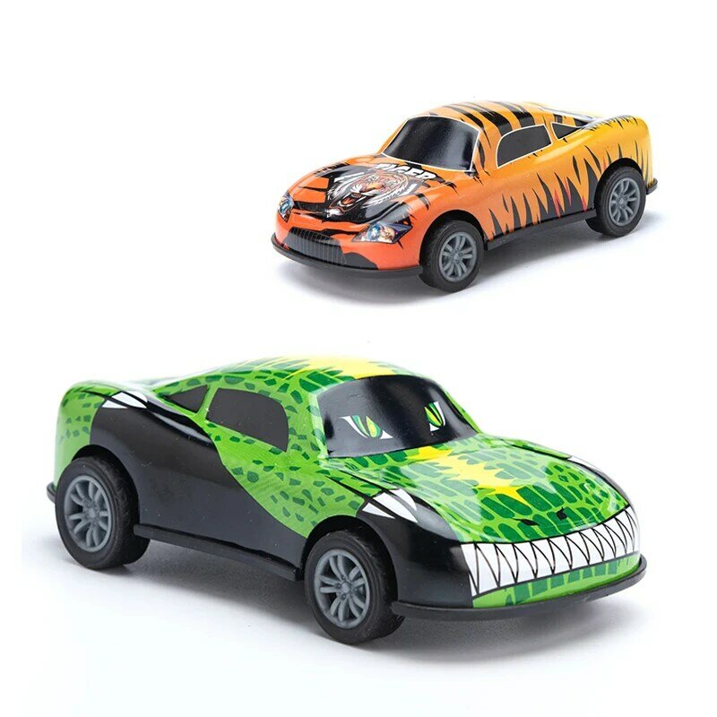 Mini voiture de course en plastique pour enfants, modèle de dessin animé, roues, jouet amusant pour garçons et filles