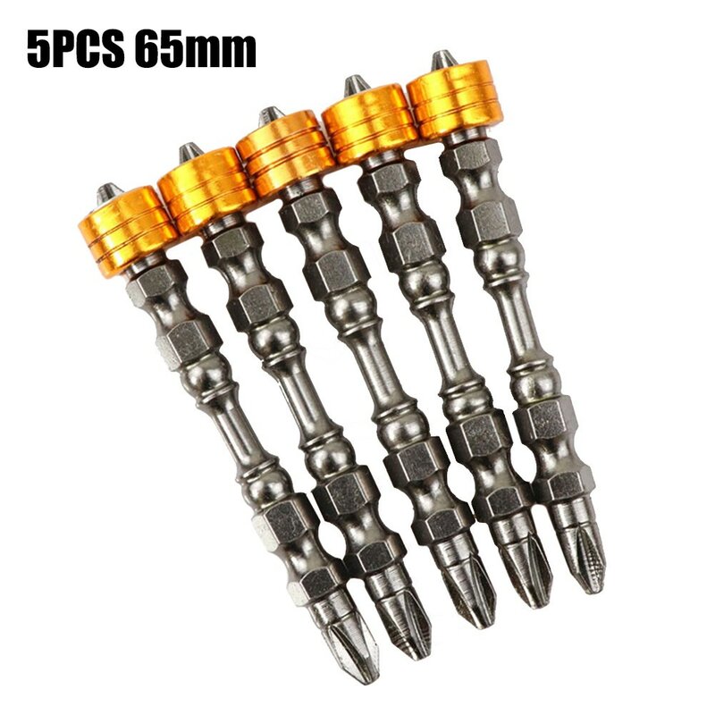 5pcs Cross Drill Bits Magnetic Screwdriver PH2 S2 Alloy Steel Double-Headed Cross Drill Bit 65mm For  Electric Screwdrivers